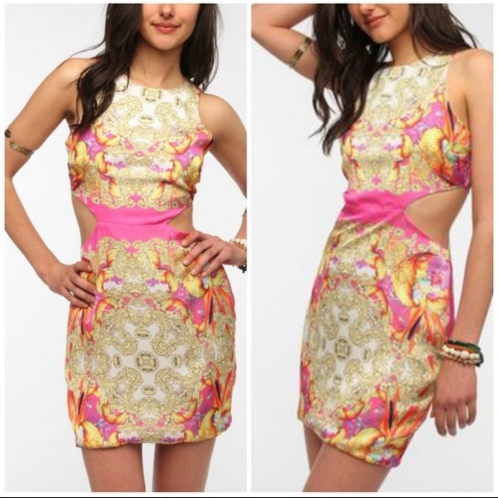 Naven Women's Pink Floral Bodycon Cutout Dress